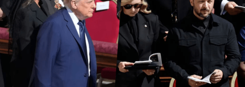 Дональд Трамп и Владимир Зеленский на похоронах Папы