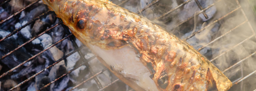 Запеченная скумбрия на мангале