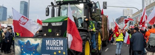 Протест польских фермеров в центре Варшавы, 27 февраля 2024 года