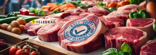 Синий штамп на мясе