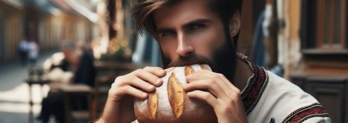 Українець їсть хліб