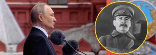 Владимир Путин и Иосиф Сталин
