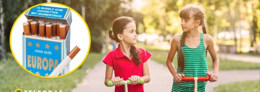 Жвачка в виде сигарет, дети