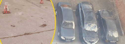 Незаконные паркоместа на улице Ревуцкого