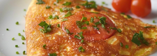 Омлет с помидорами – отличный вариант завтрака (изображение создано с помощью ИИ)