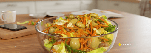 Салат із квасолі та печериць