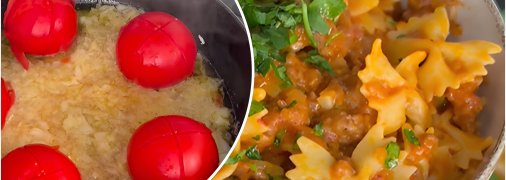 Макароны с фаршем и томатами