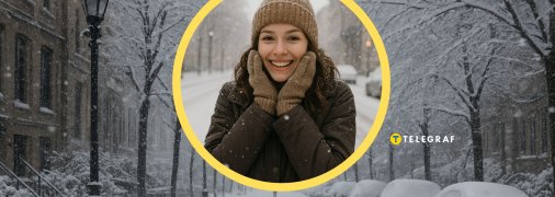 Дівчина на засніженій вулиці