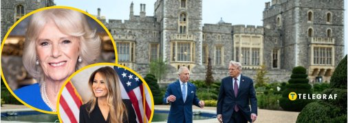 Король Чарльз, королева Камілла, Меланія та Дональд Трамп