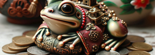 Традиционный талисман – лягушка с монеткой во рту