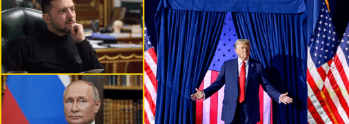 Владимир Зеленский, Владимир Путин и Дональд Трамп