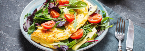 Пышный омлет из простых продуктов