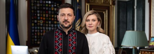 Володимир та Олена Зеленські у вишиванках