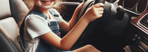 Ребенок за рулем, фотография создана искусственным интеллектом