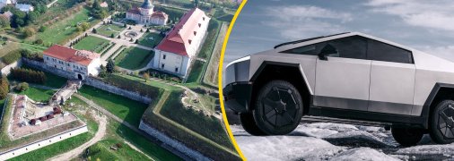 На Львівщині помітили незвичну Tesla Cybertruck