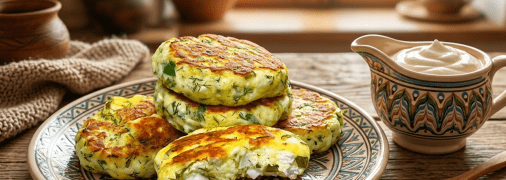 Сырники с вареным яйцом и зеленью