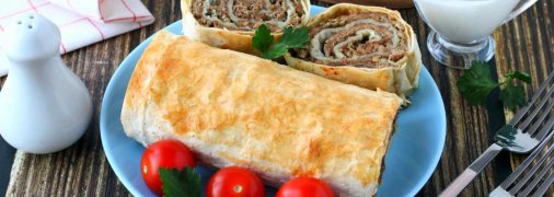 Лаваш с фаршем и сыром