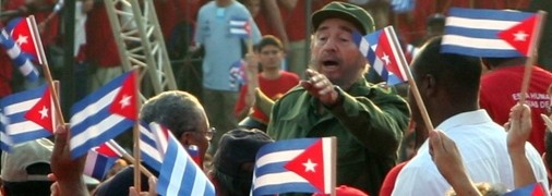 Фідель Кастро на першотравневій демонстрації. 2005 рік