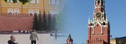 Аккордеонист у Кремля сыграл украинскую песню "Ой, у лузі червона калина"