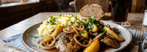 Печень с яблоками