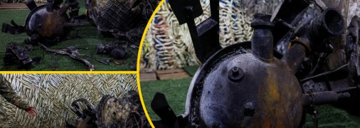 Обломки ракеты, ударившей по Днепру 21 ноября. По утверждениям россиян, это был "Орешник"