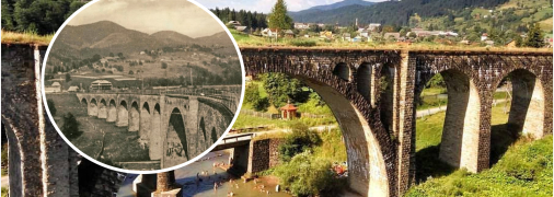 Залізничний кам'яний арковий міст через річку Прут на Івано-Франківщині