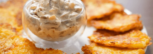 Деруни з грибами