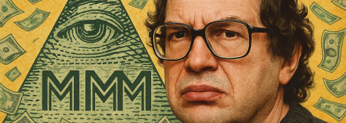 ШІ згенерував типовий колаж зі статті про «МММ» у газеті дев’яностих