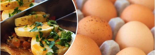 Бутерброд с яйцами и овощами