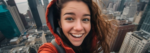 Фото сверху делает наше лицо более стройным