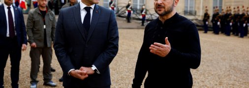 Президенты Украины и Франции Зеленский и Макрон