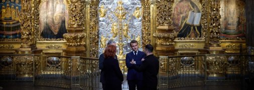 Эммануэль Макрон и Владимир Зеленский в Киеве 10 мая