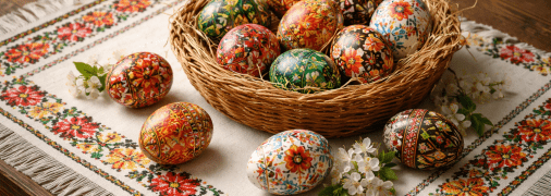 Писанки на столі