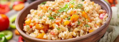 Перловка з м'ясом та овочами