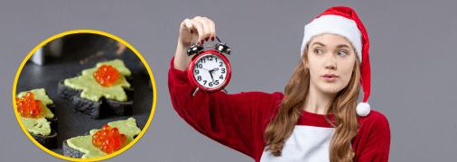 Бутерброди з ікрою та дівчина у фартушку