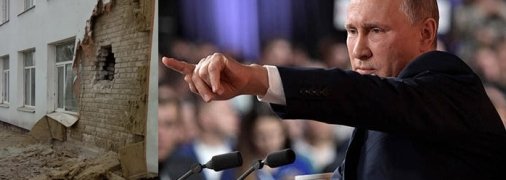 Последствия обстрела на Донбассе 17 февраля и президент РФ Владимир Путин