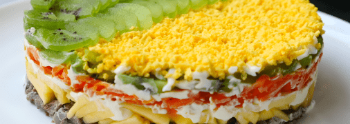 Святковий салат із яловичини та ківі