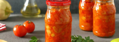 Консервовані кабачки з болгарським перцем