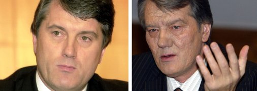 Віктор Ющенко до і після отруєння