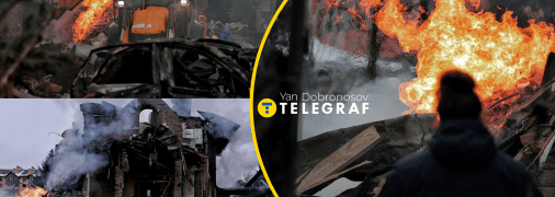 Пожар после атаки в Софиевской Борщаговке