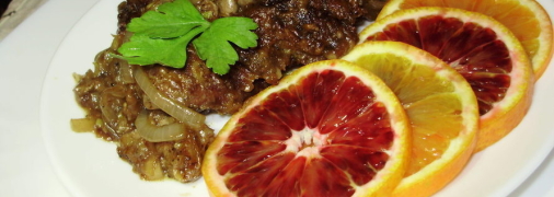 Нежная куриная печень в апельсиновом соку