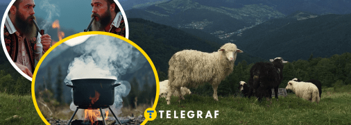 Карпаты, овцы, котел на огне