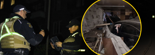 Ночное ДТП в Днепре: пьяный водитель на Infiniti залетел внутрь кафе (фото)