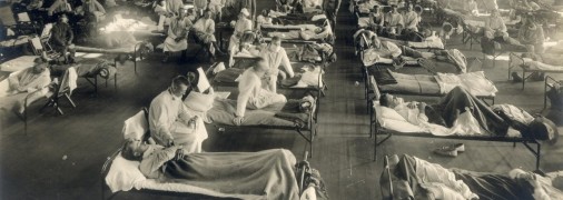 Американські військові, хворі на "іспанку" у Форт-Райлі (штат Канзас, США). Фото - після січня 1918 року