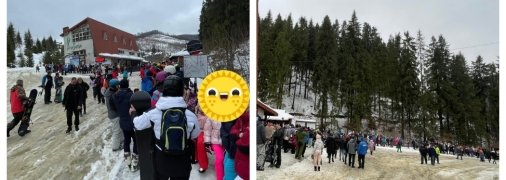 Очередь к подъемнику на гору