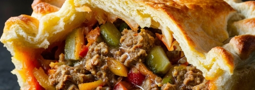 Сытный пирог – отличный вариант перекуса (изображение создано с помощью ИИ)