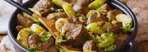 Печень с яблоками