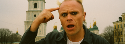 Таким побачив ШІ шоумена гурту Кіта Флінта на Софійській площі