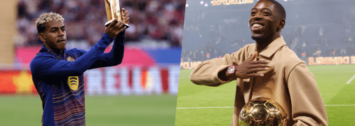 Ламін Ямаль з трофеєм Копа та Усман Дембеле з "Золотим м’ячем"