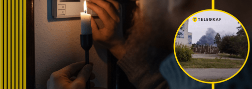 Человек со свечой возле счетчика электроэнергии